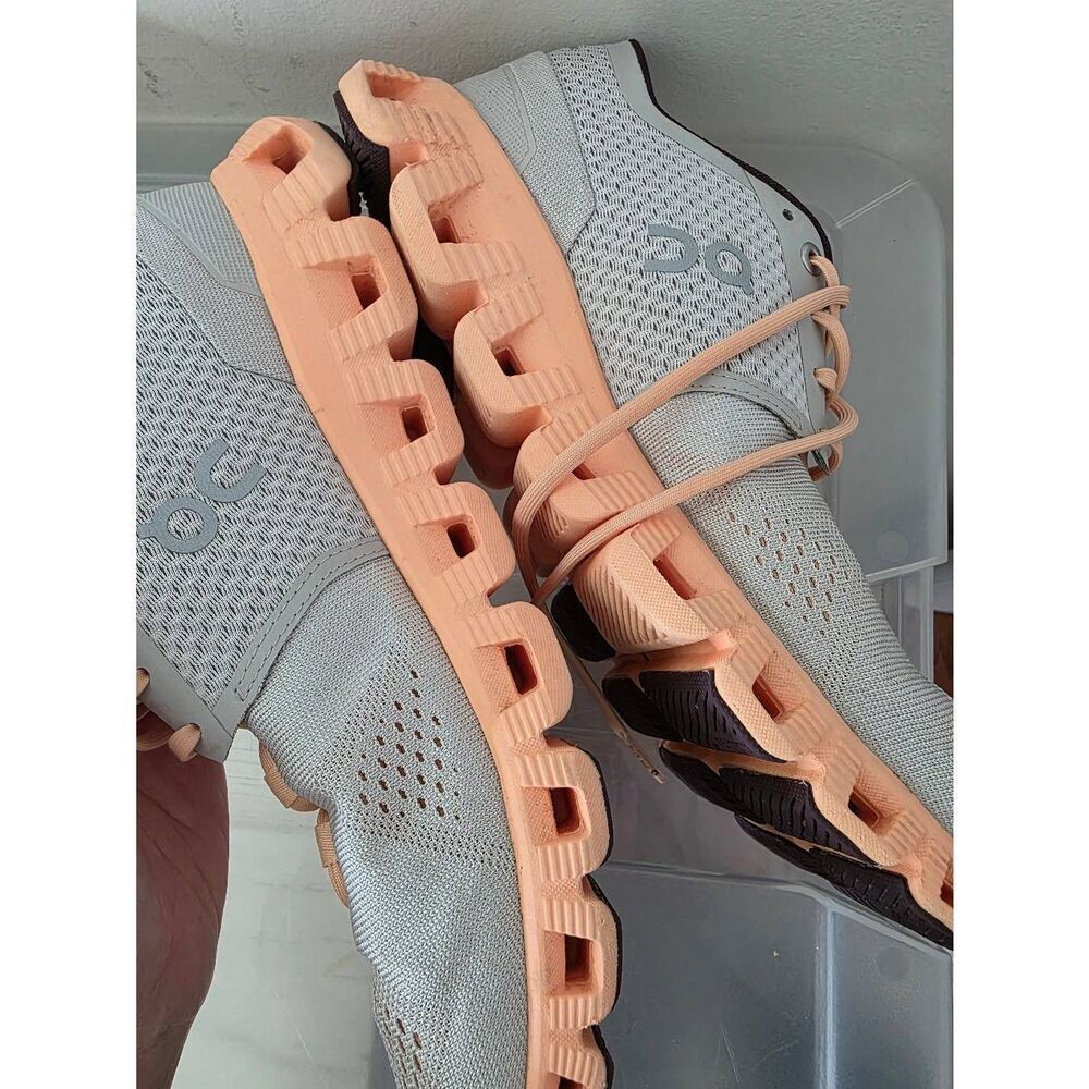 On Cloud X Silver Almond Mixed Sport Running Shoes W9 - Picture 5 of 10